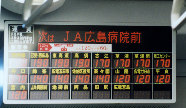 旧運賃表示器　車内