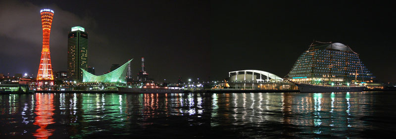 夜のメリケンパーク全景