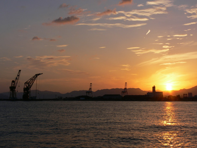 広島港夕景−秋